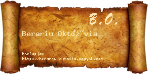 Berariu Oktávia névjegykártya